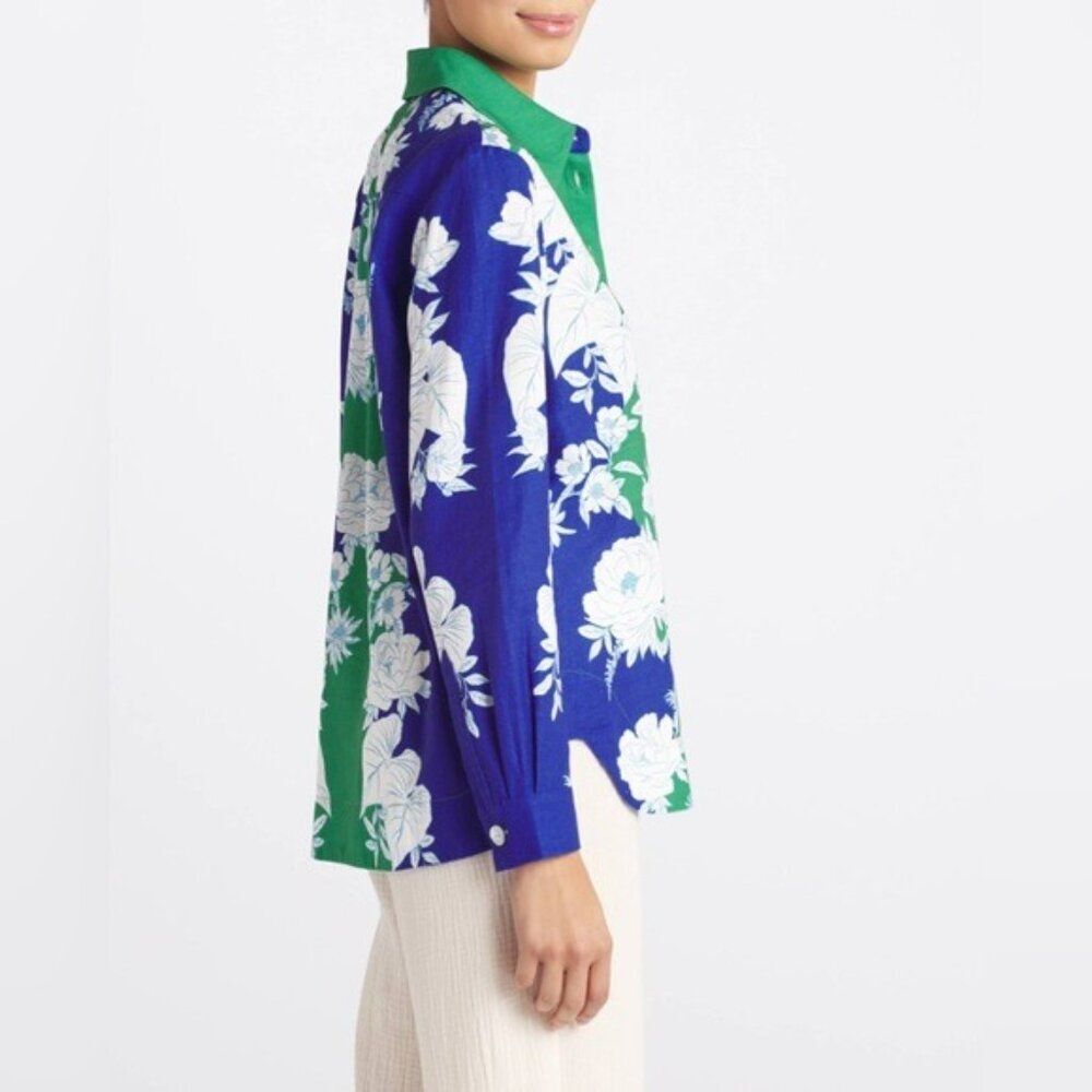 FarmRio Soft Garden Linen Blend Floral Shirt, NWT, Size XL - Picture 5 of 16